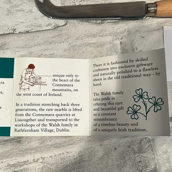 Connemara Marble cheeseboard with knife Irish green marble quality craftsmanship - Picture 6 of 9